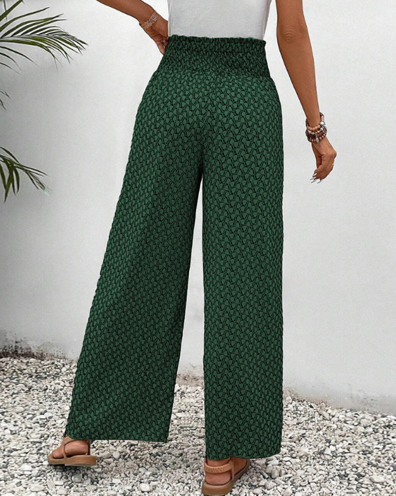 Cissie | Printed Wide Elastic Pants