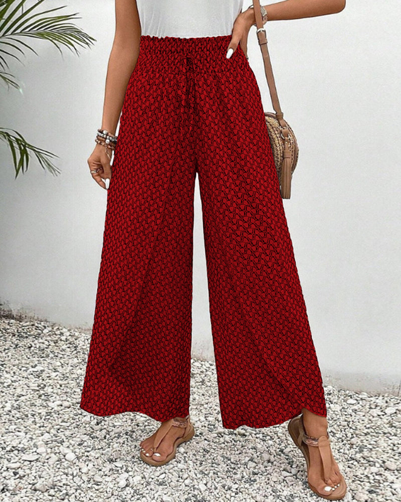 Cissie | Printed Wide Elastic Pants