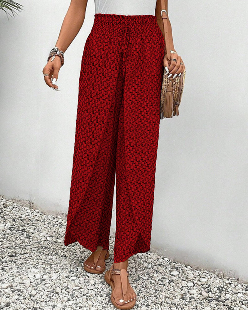 Cissie | Printed Wide Elastic Pants