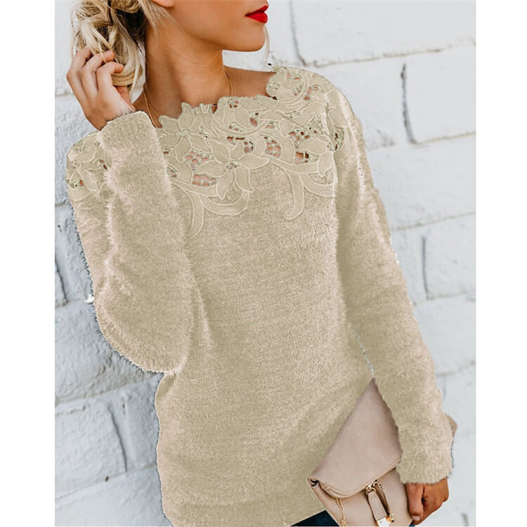 Giorgia | Cozy Lace-Trimmed Soft Sweater