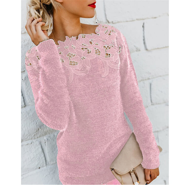 Giorgia | Cozy Lace-Trimmed Soft Sweater