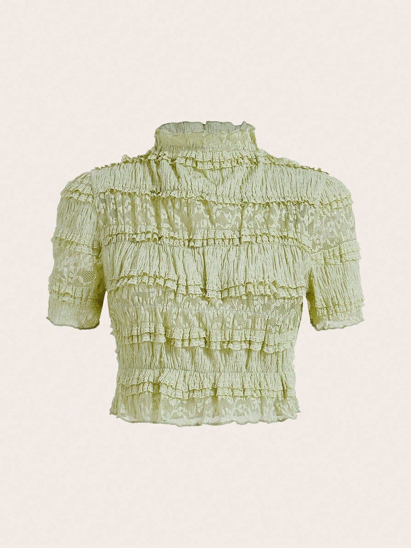 Dorita | Elegant Lace Crop Top with Sheer Accents