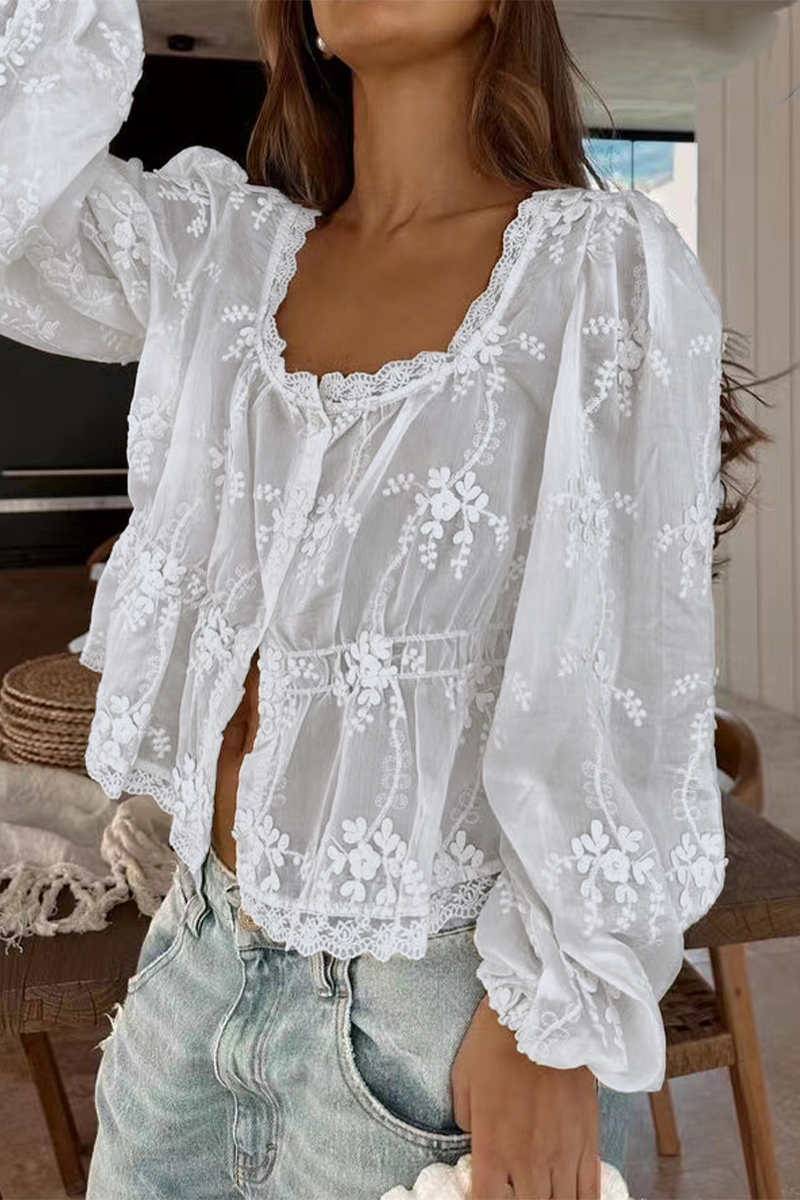 Sylvia | Lightweight Sheer Embroidered Cardigan