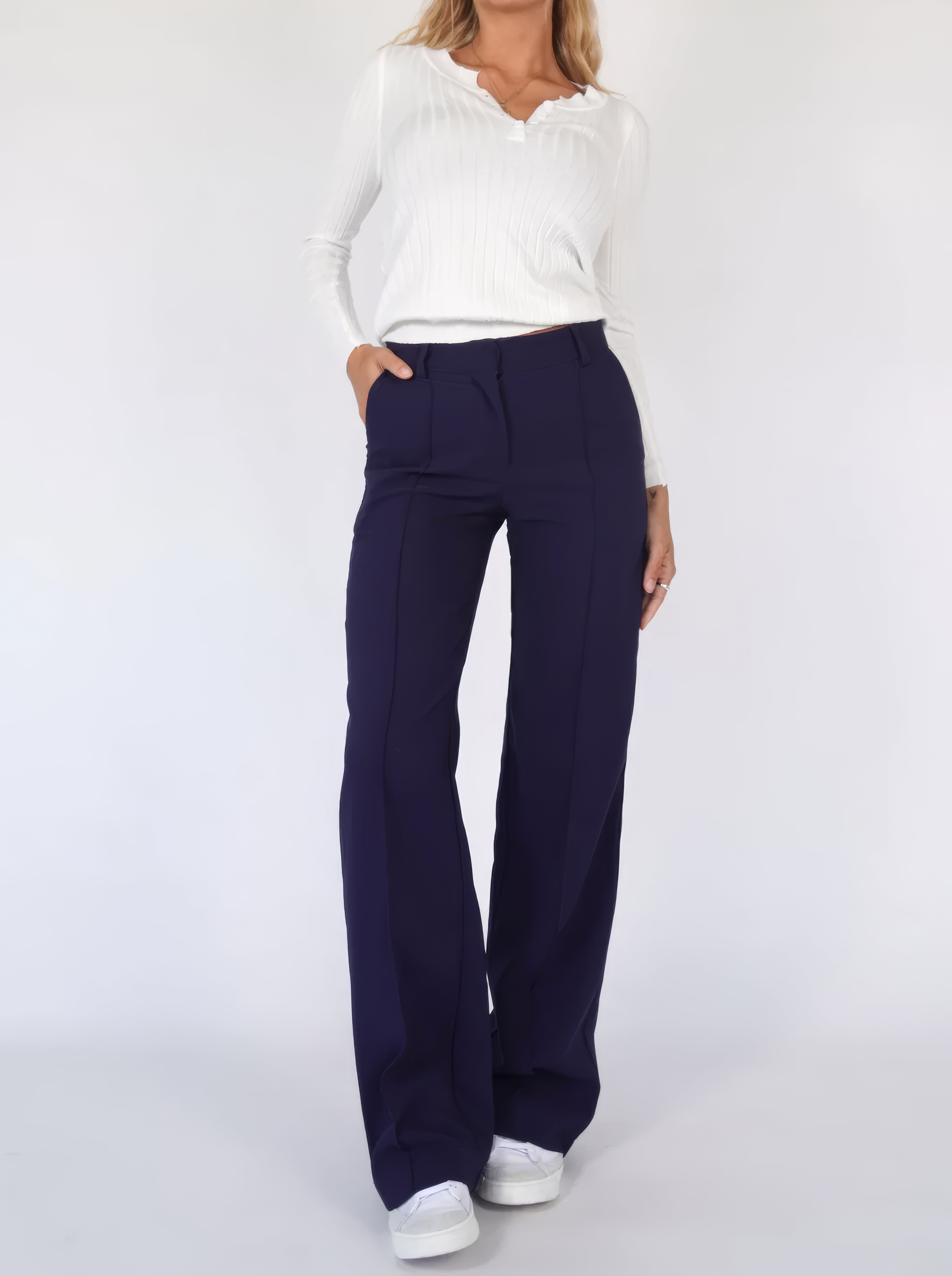 Beau | Straight-Leg High-Waist Trousers