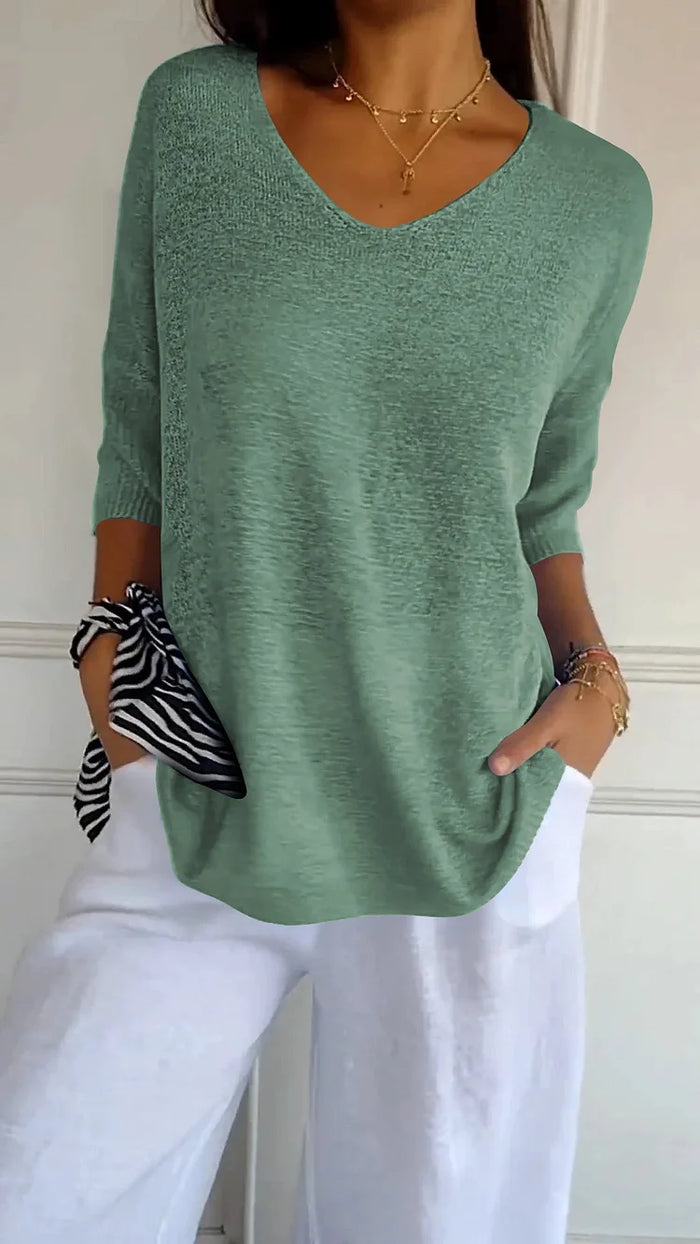 Maddie | Stylish V-Neck Knit Sweater