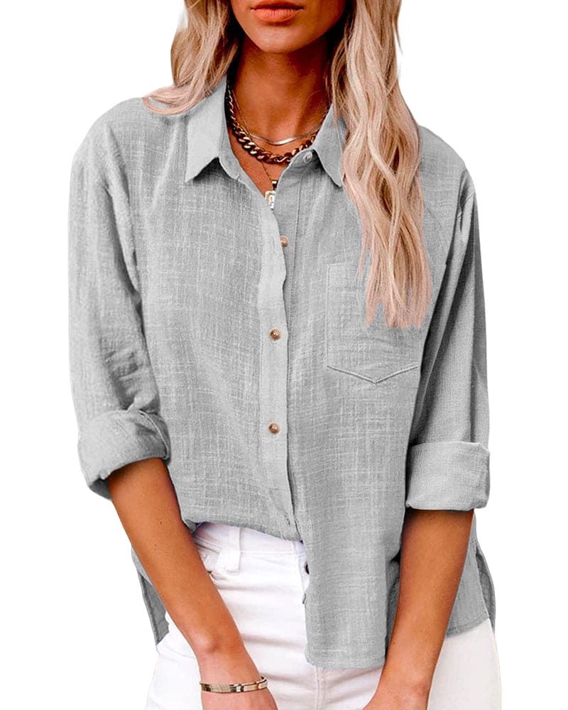 Christiane | Long Sleeve Blouse with Pockets