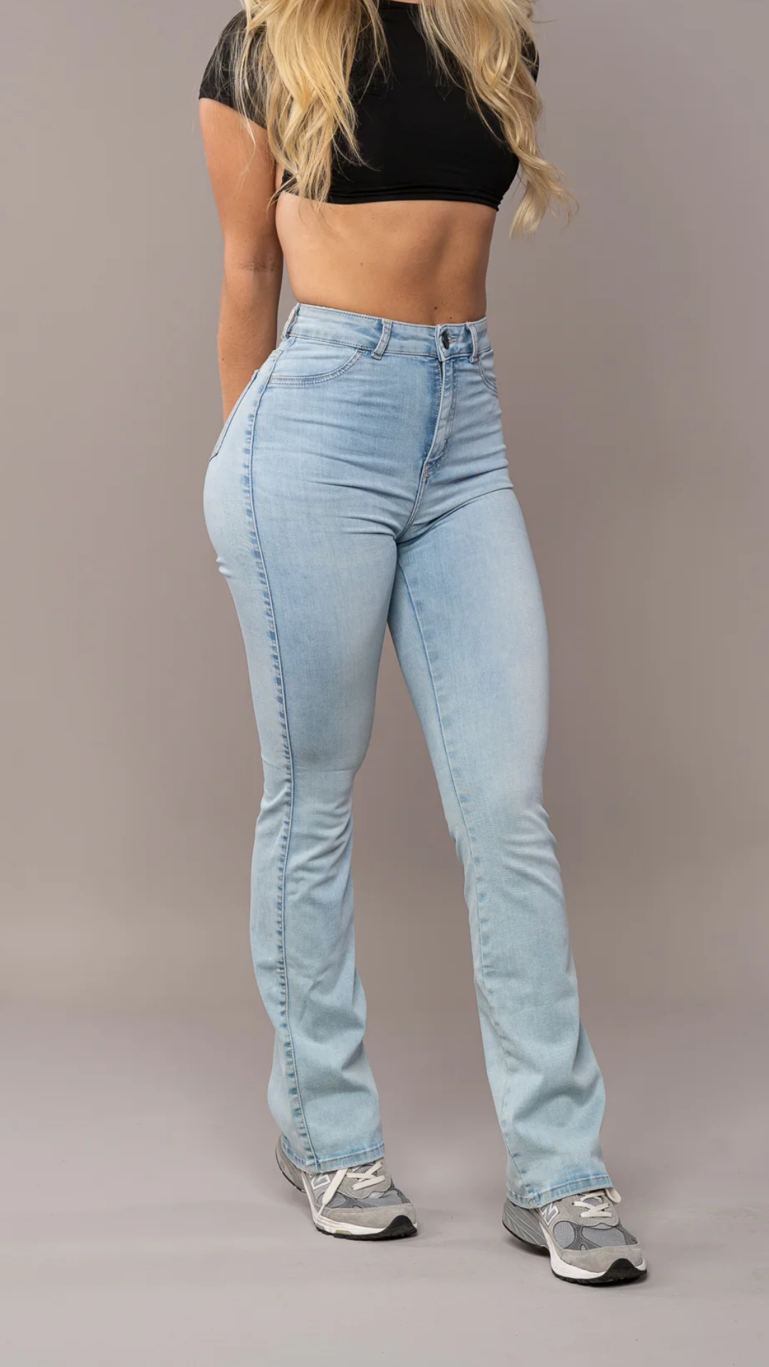 Women's High-Waisted Stretch Flared Jeans