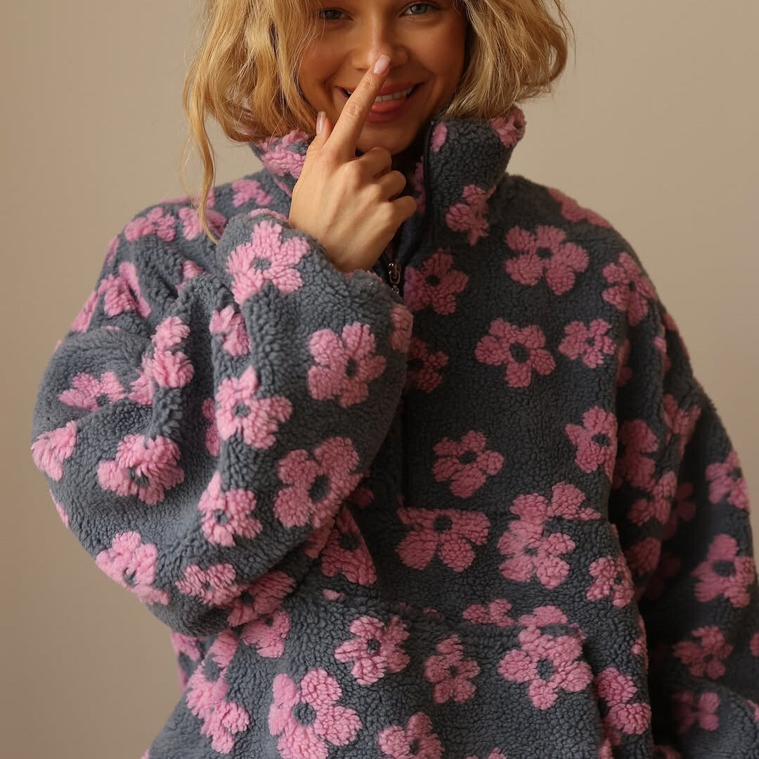 Mila | Cozy Floral Fleece Pullover