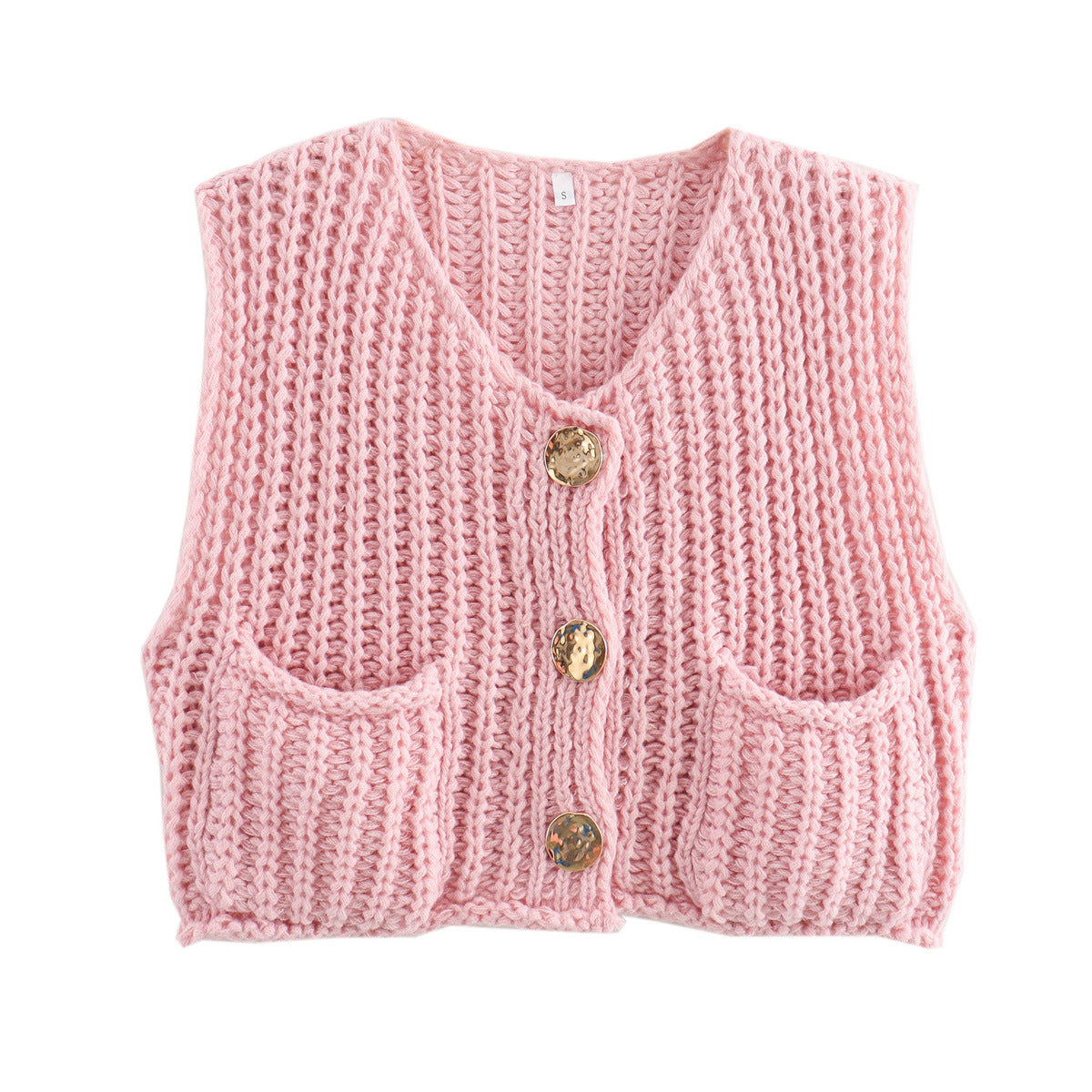 Elena | Sleeveless Knit Cardigan Featuring Pockets