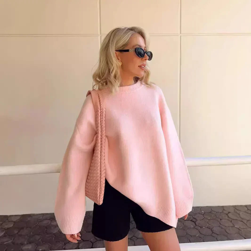 Fleurine | Elegant Pink Knit Sweater