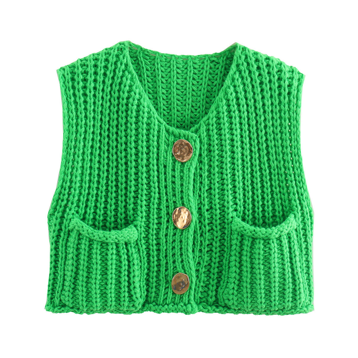 Elena | Sleeveless Knit Cardigan Featuring Pockets