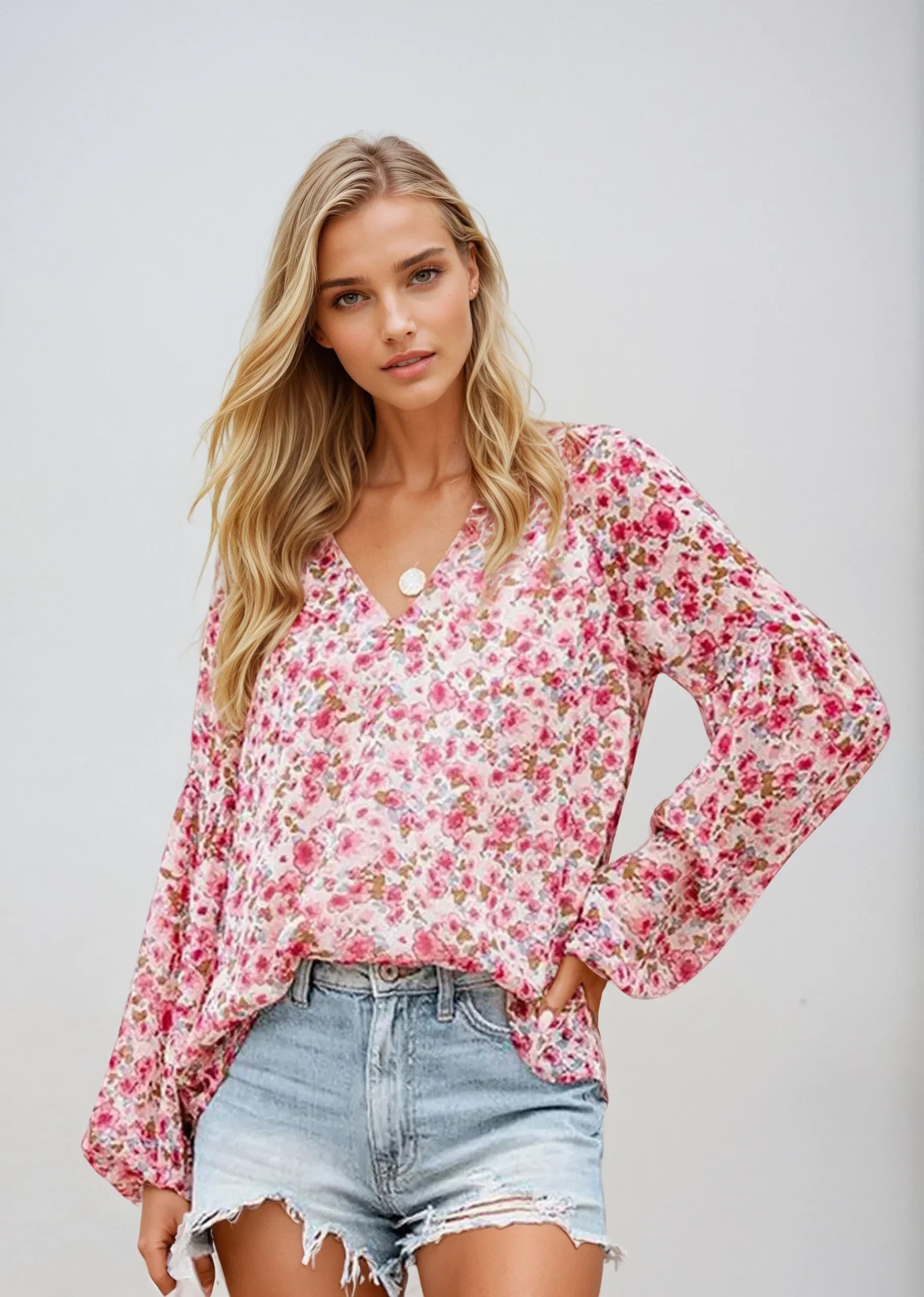 Lightweight Casual Floral Blouse for Women