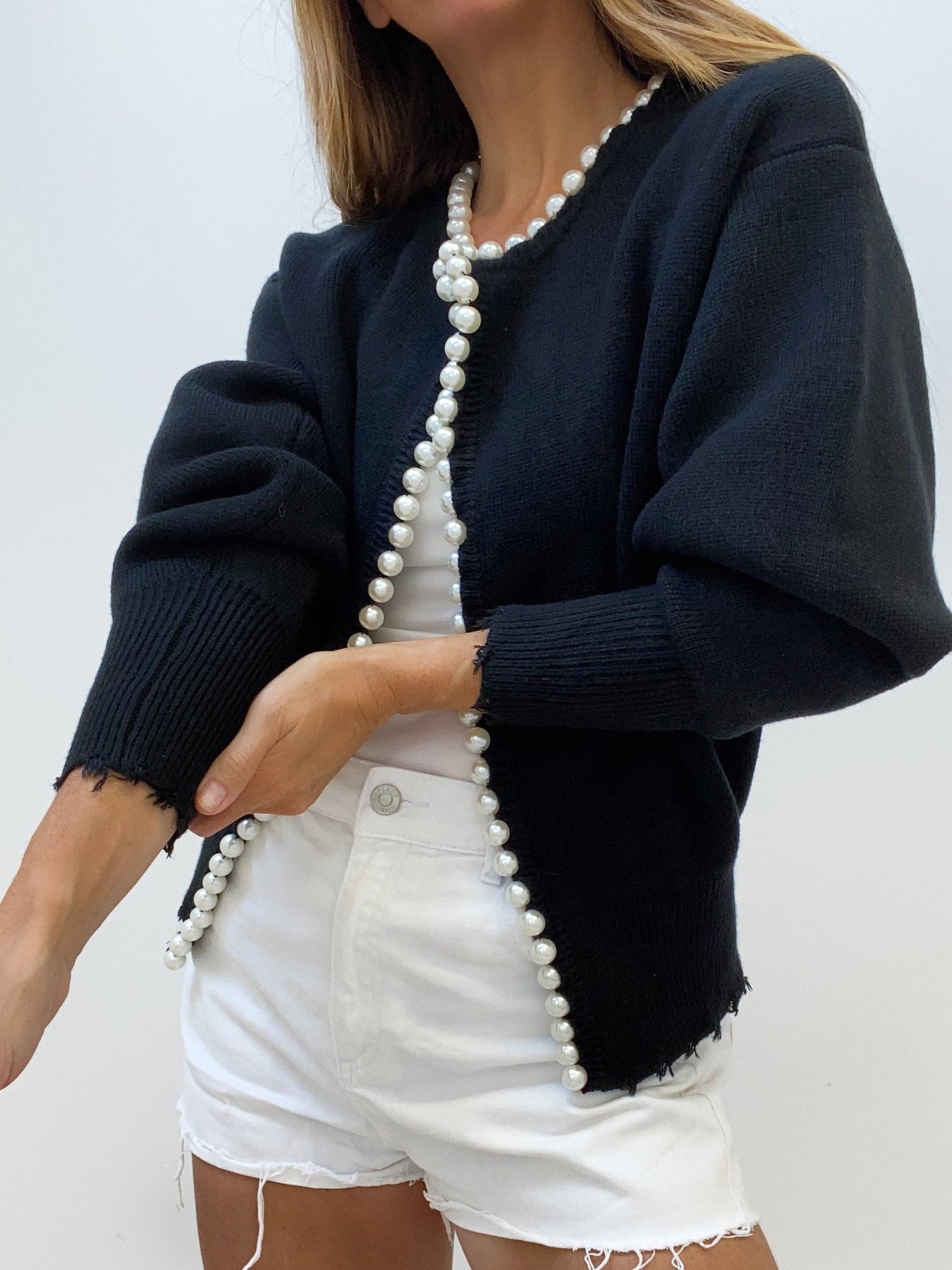 Frederique | Women's Cozy Vest Adorned with Pearls