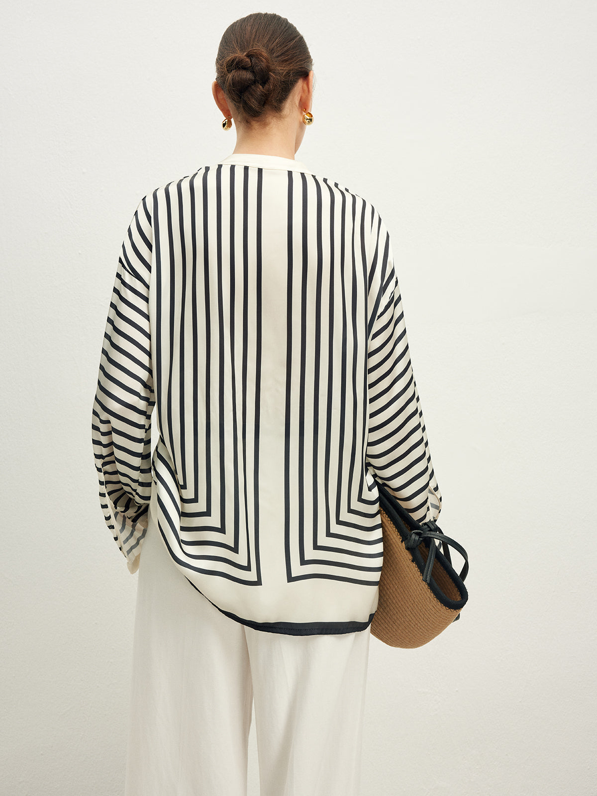 Loran | Chic Satin Striped Top