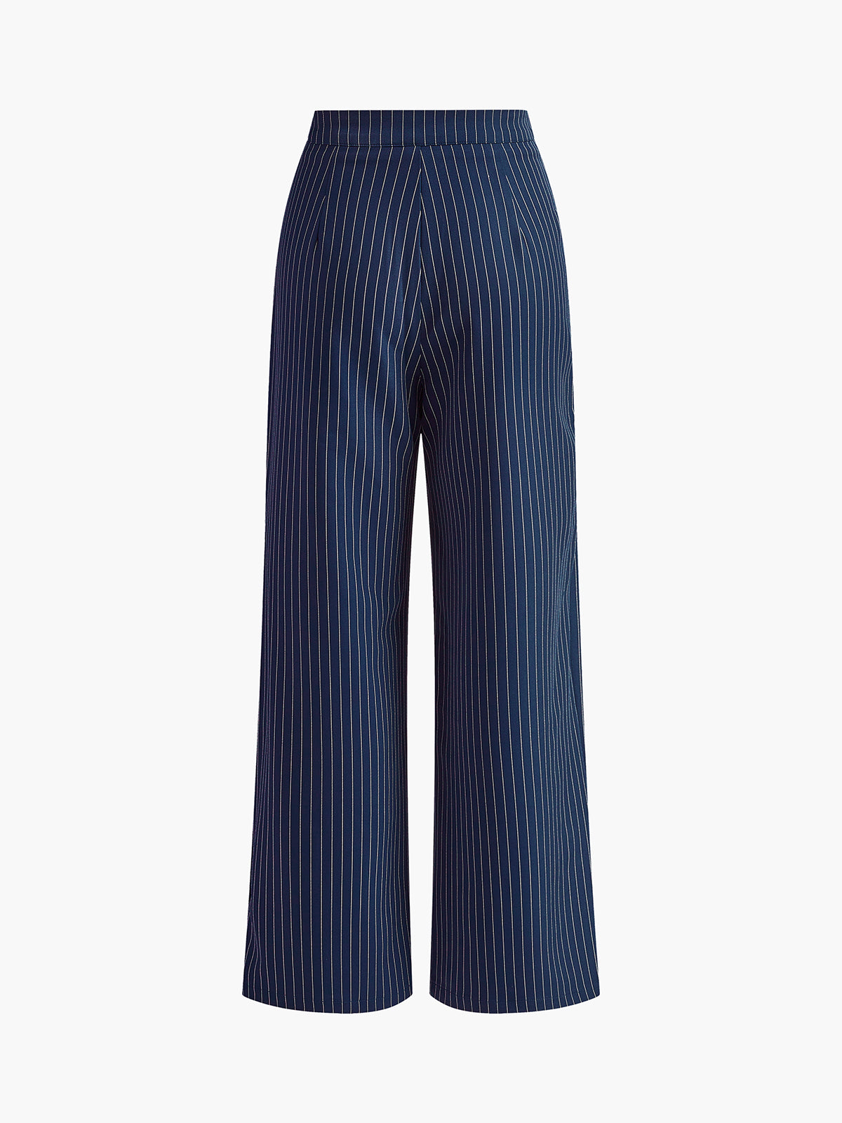 Hedy | Women's High-Waisted Striped Pleated Wide-Leg Trousers – Elegant Style