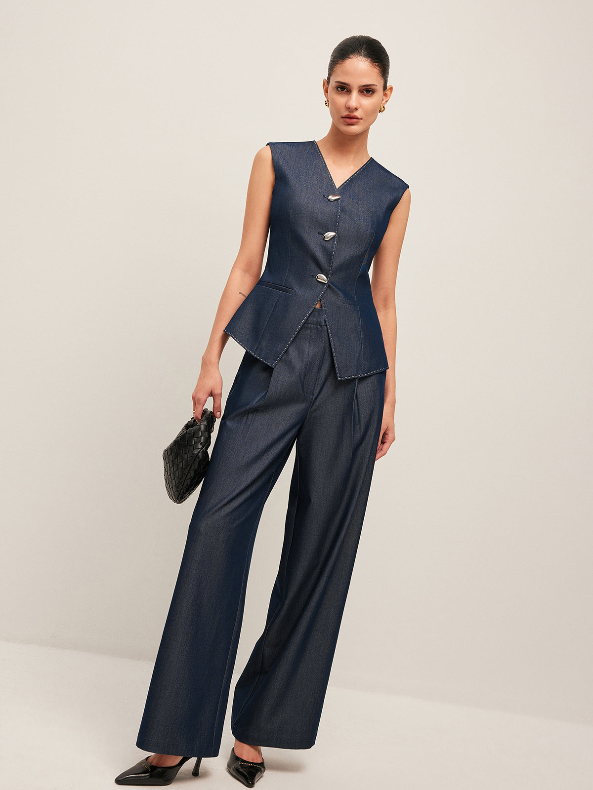 Idoya | Elegant High-Waisted Wide-Leg Trousers for Women – Stylish & Comfortable