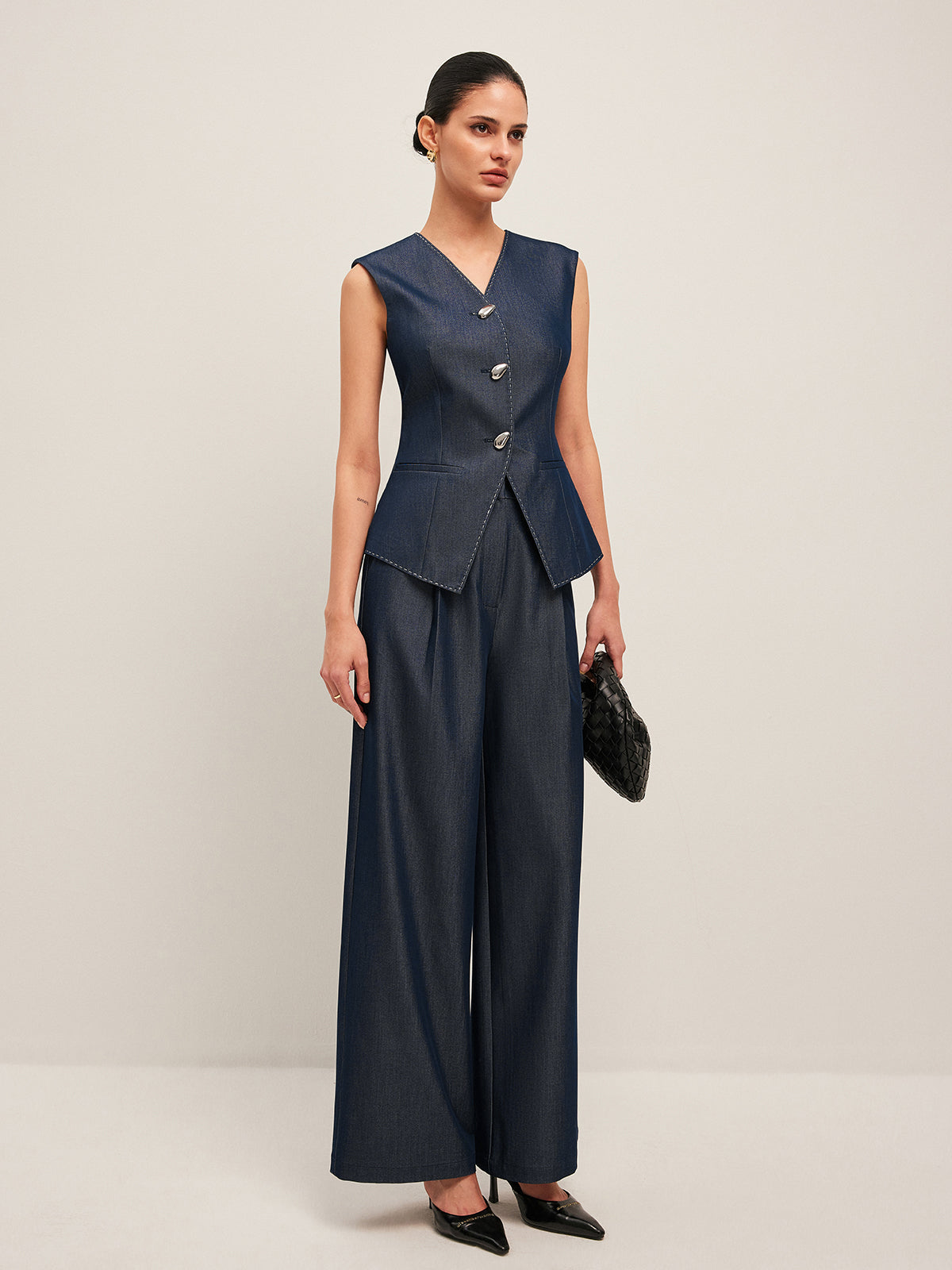 Idoya | Elegant High-Waisted Wide-Leg Trousers for Women – Stylish & Comfortable