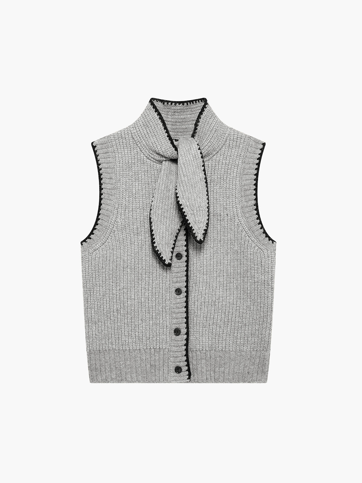 Vána | Stylish Sleeveless Women's Sweater with Bow Collar