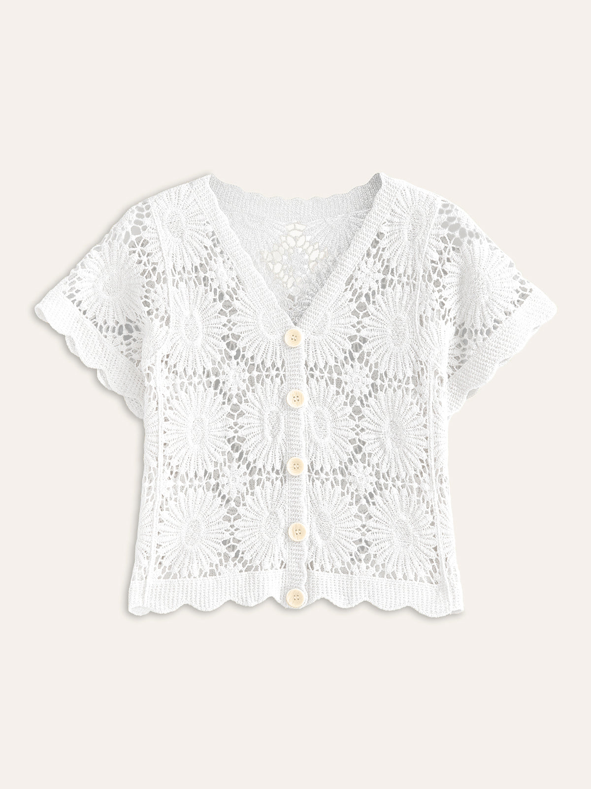 Isma | Stylish Knitted Cardigan with Floral Design & Button Details – Cotton Blend