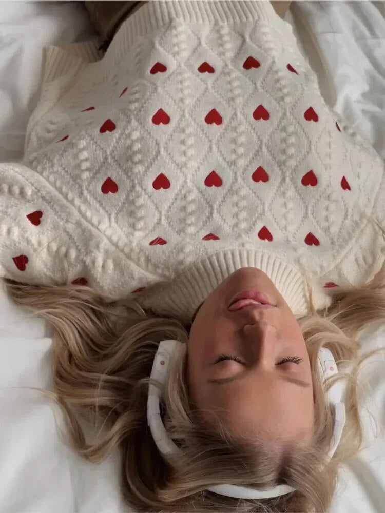 Hearty Women's Sweater - Soft Fabric Featuring Heart Design