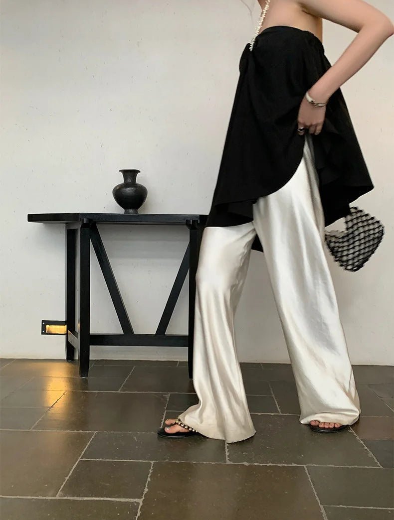 Liliana | Elegant Wide Leg Satin Pants – Stylish & Comfortable