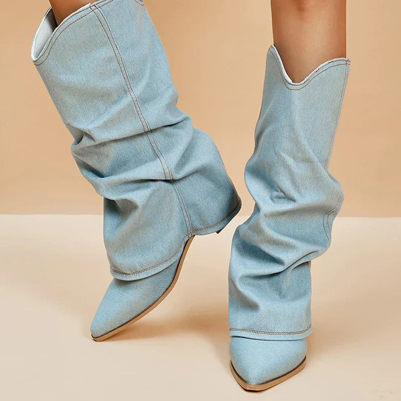 Miley | Chic Denim Boots for Women - Fashionable and Comfortable
