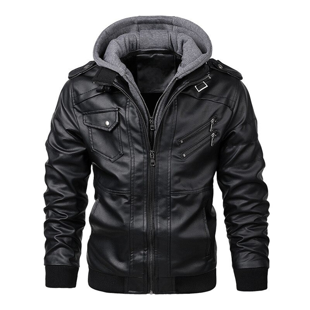 Jacob - Men's Hooded Leather Jacket