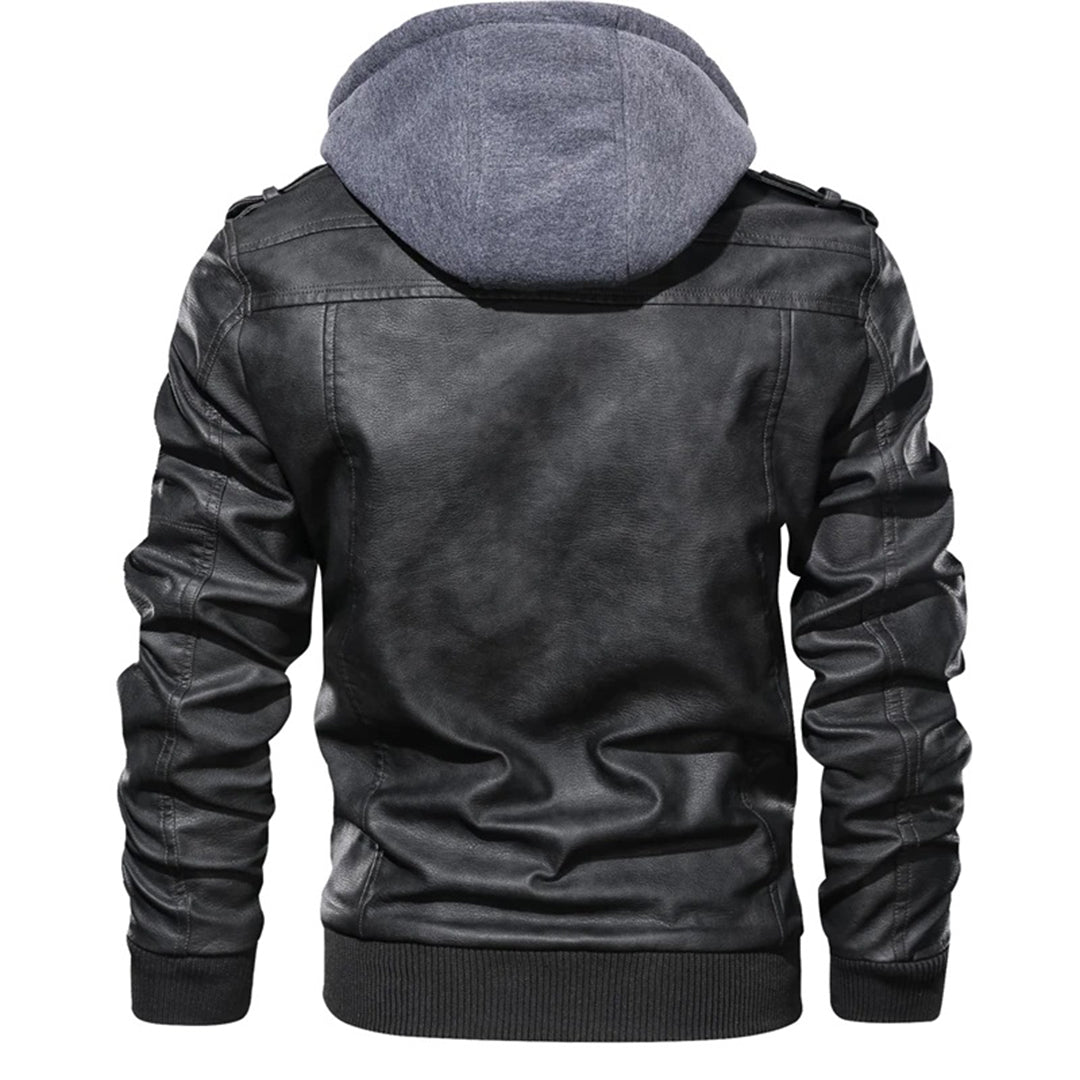 Jacob - Men's Hooded Leather Jacket