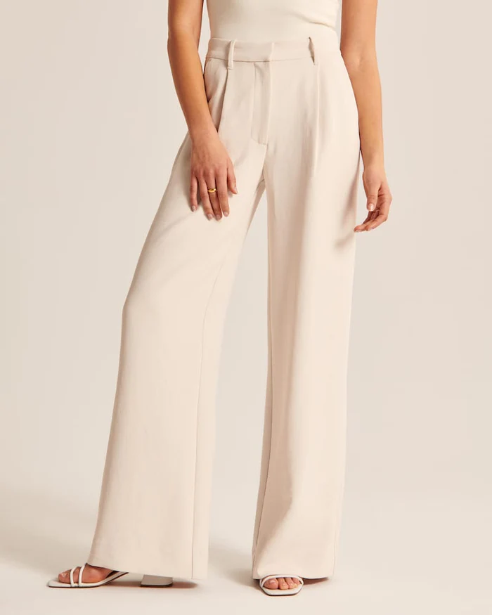 Elisa | Beige Wide-Leg Pants