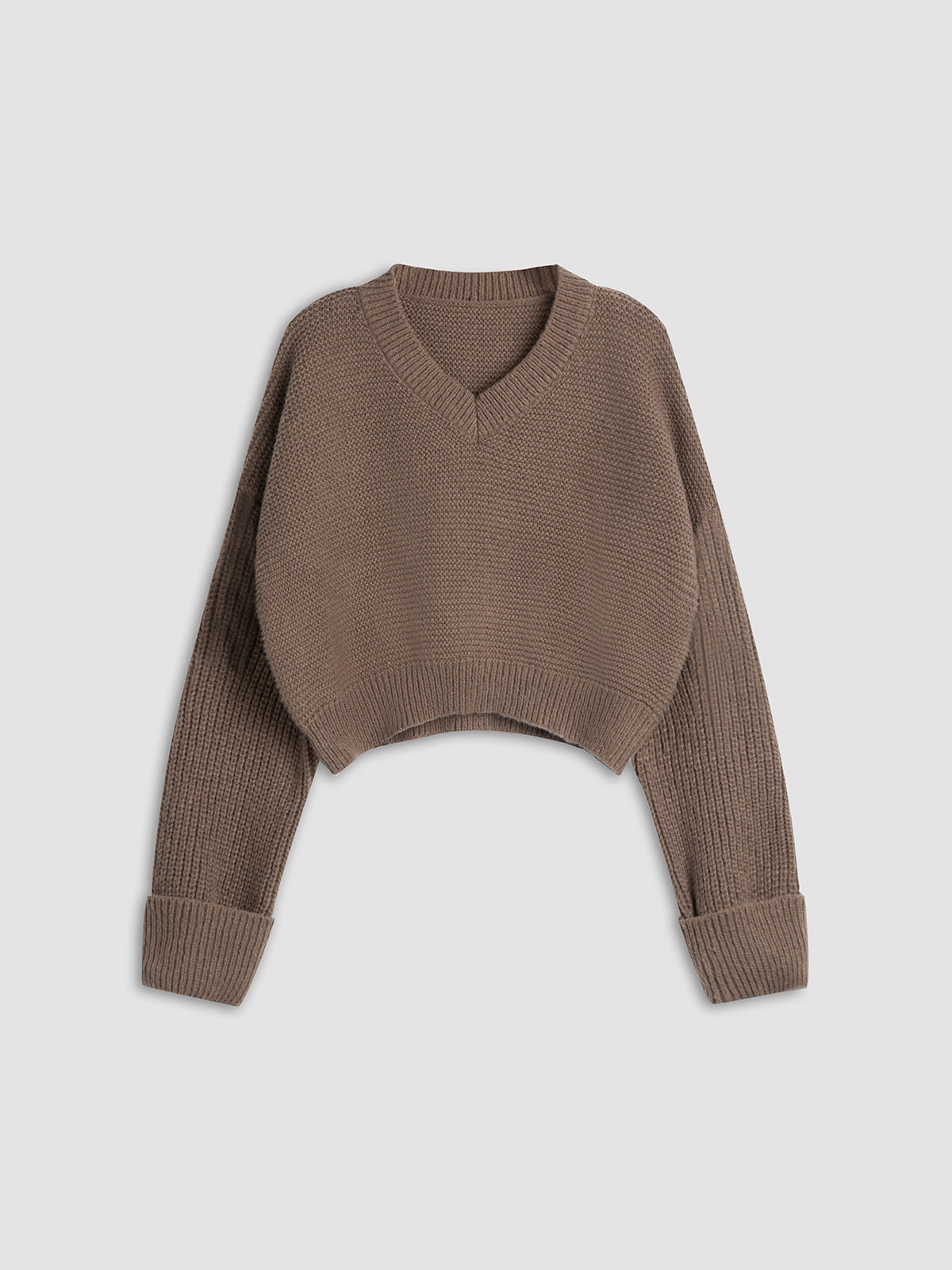 Mino | Women's Comfy Cropped V-Neck Sweater - Casual Style