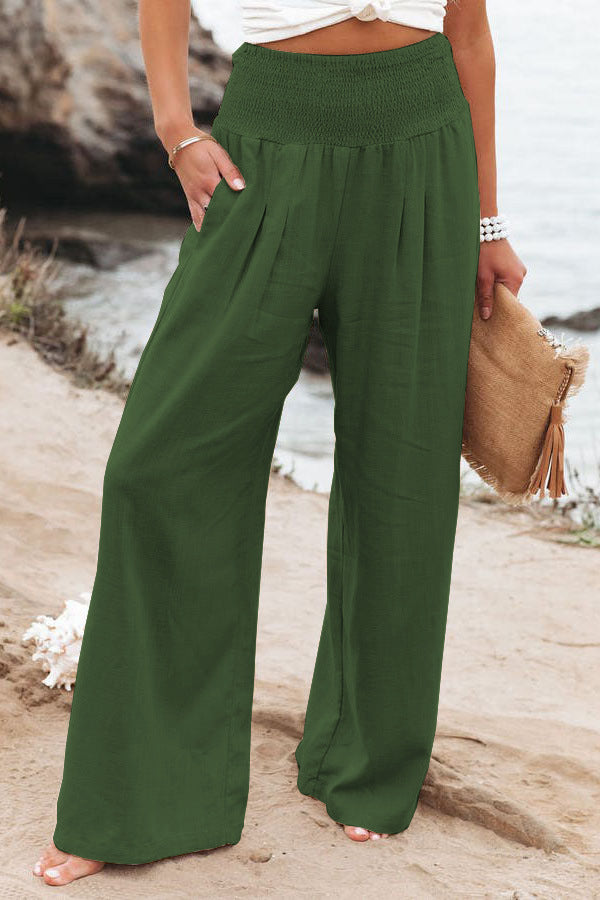 Eloïse | High-Waisted Cotton-Linen Trousers