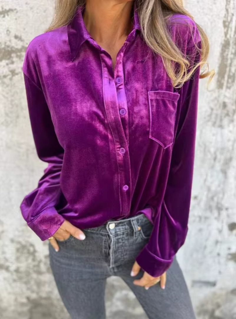 Cora | Luxurious Soft Velvet Blouse