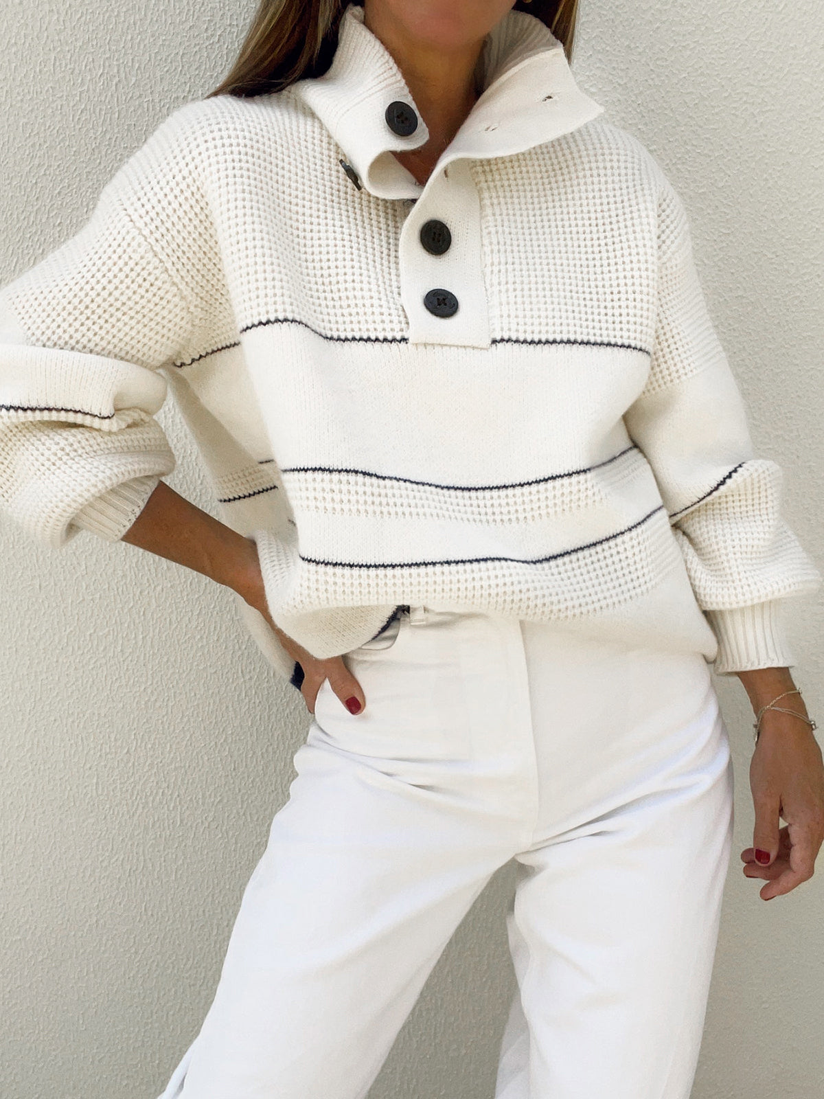 Imani | Women's Oval Knitted Sweater - Effortless Casual Comfort