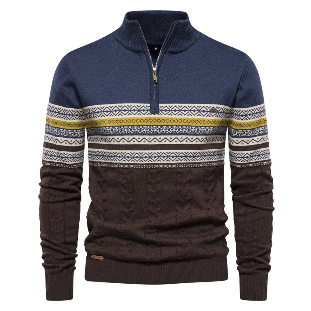 Lennox Fair Isle Zip-Up Sweater