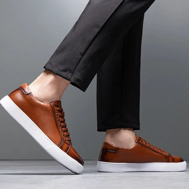 Carter™ - Stylish and Cozy Leather Sneakers
