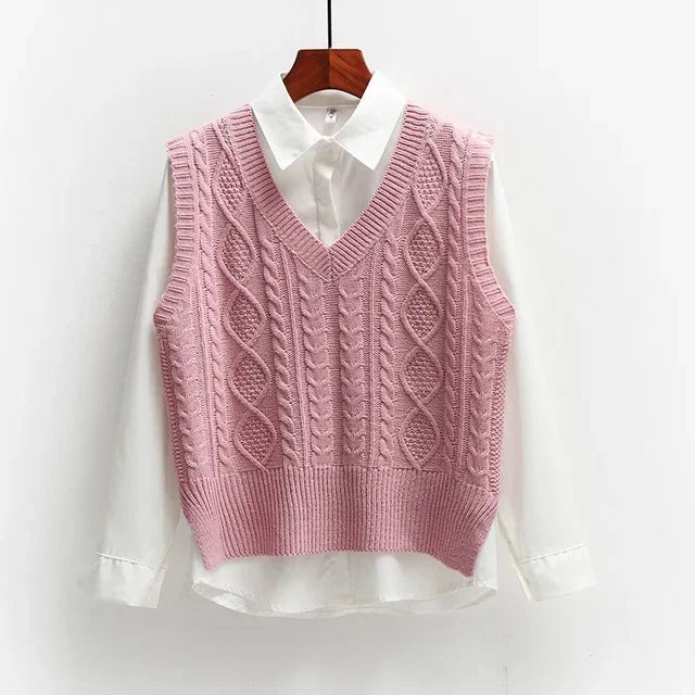 Alissa | V-Neck Knitted Sweater – Soft, Cozy, and Fashionable