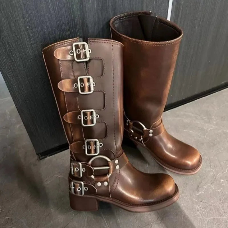 Malu | Women's Vintage-Inspired Stylish Biker Boots