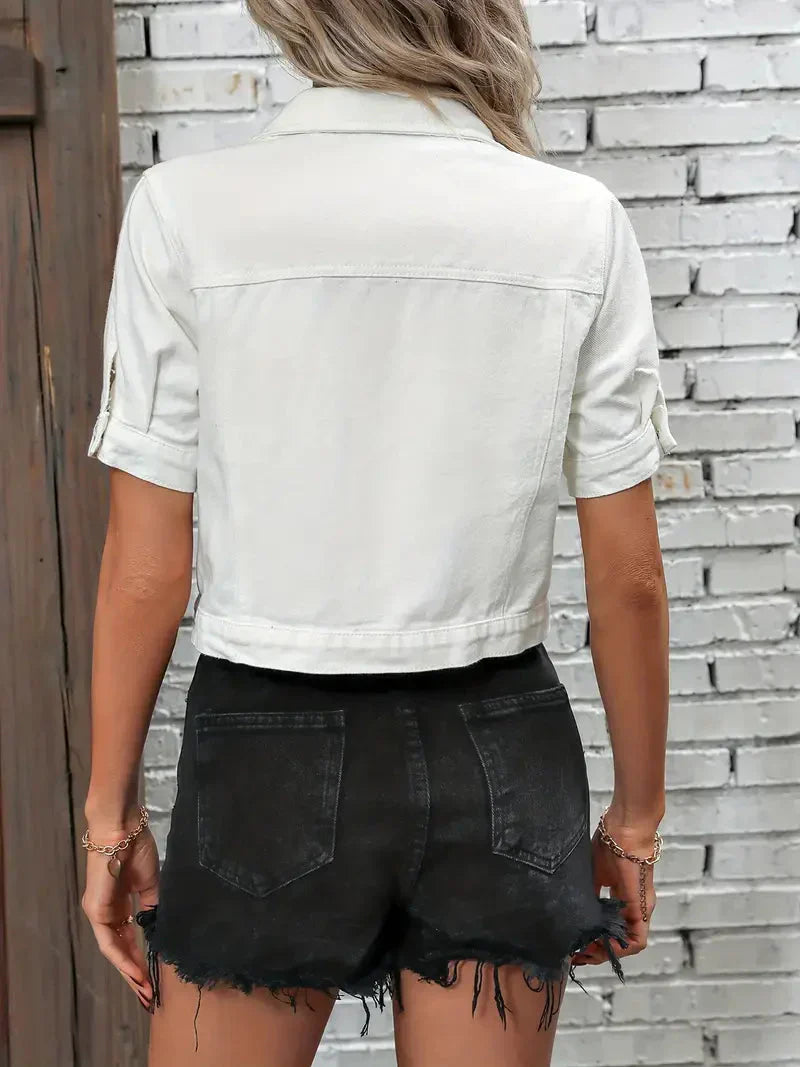 Jinthe | Short Sleeve Casual Denim Jacket