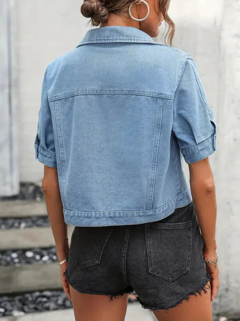 Jinthe | Short Sleeve Casual Denim Jacket