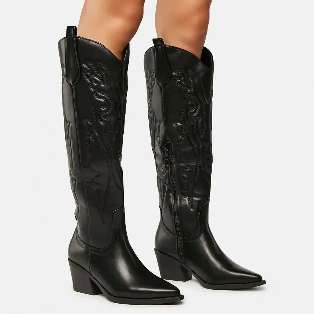 Dieke | Faux Leather Cowboy Boots in Western Style