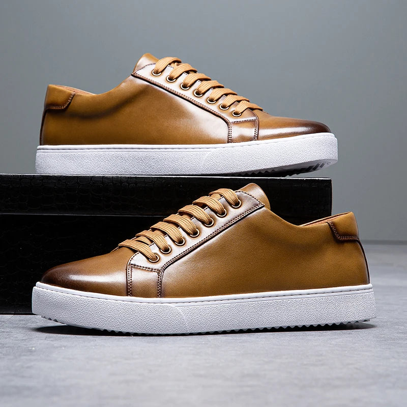 Carter™ - Stylish and Cozy Leather Sneakers