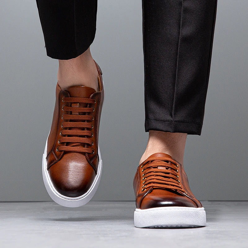 Carter™ - Stylish and Cozy Leather Sneakers
