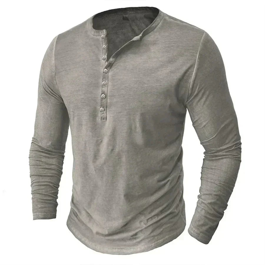 Long-Sleeve Henley Top