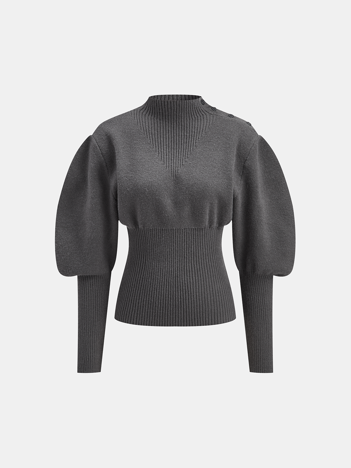 Myka | Cropped Women's Sweater with Puff Sleeves - Cozy Knitted Design