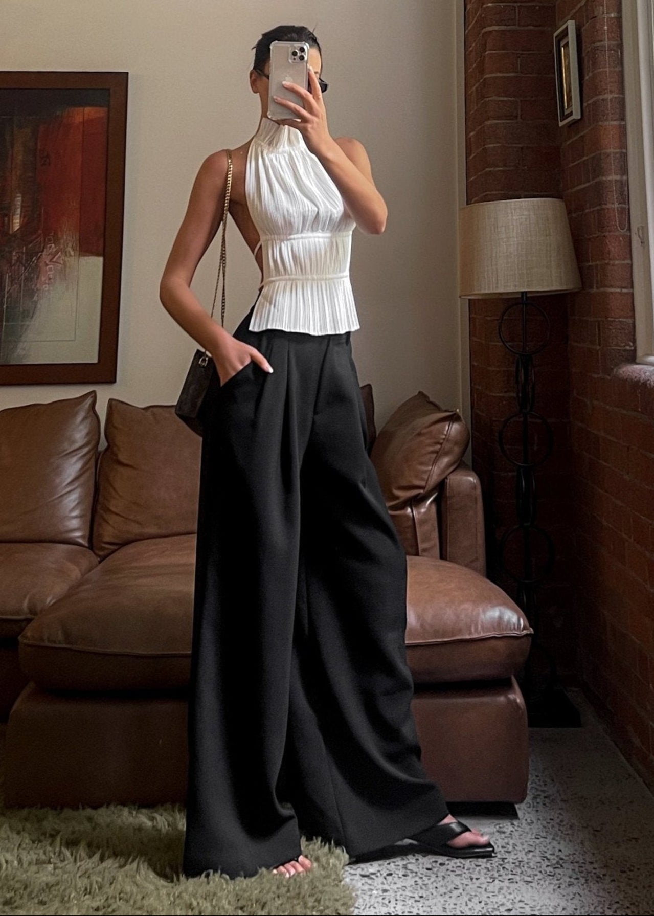 Mandi | Black High-Waisted Palazzo Trousers