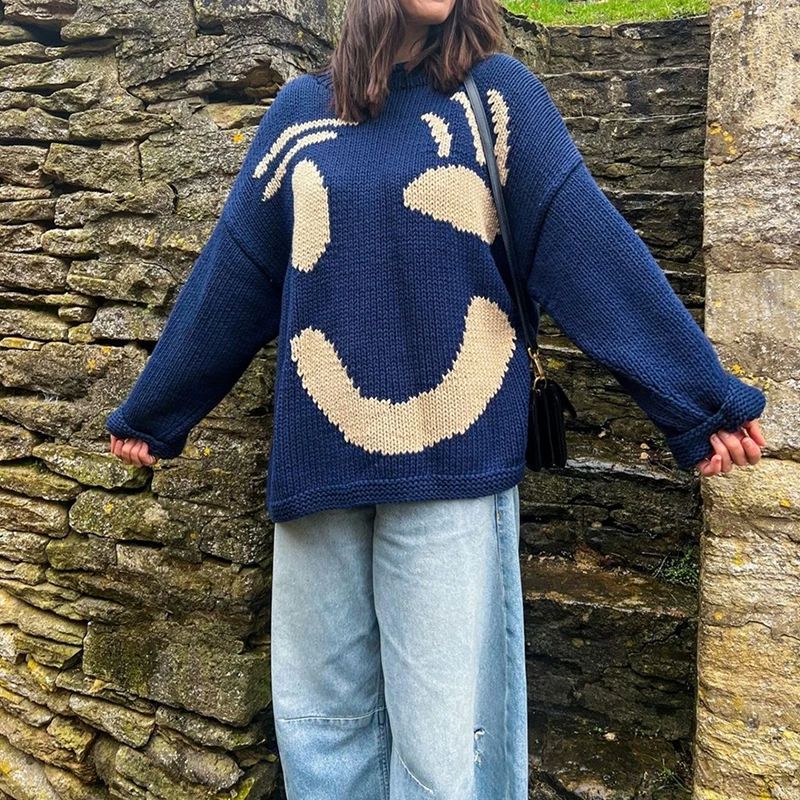 Maine | Women's Boho Sweater - Cozy & Chic with Smile Design