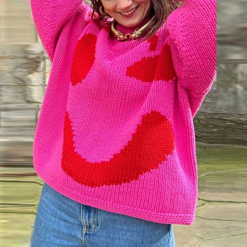Maine | Women's Boho Sweater - Cozy & Chic with Smile Design