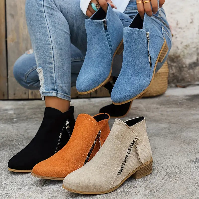 Elva | Stylish Suede Heeled Boots
