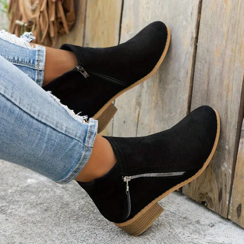 Elva | Stylish Suede Heeled Boots