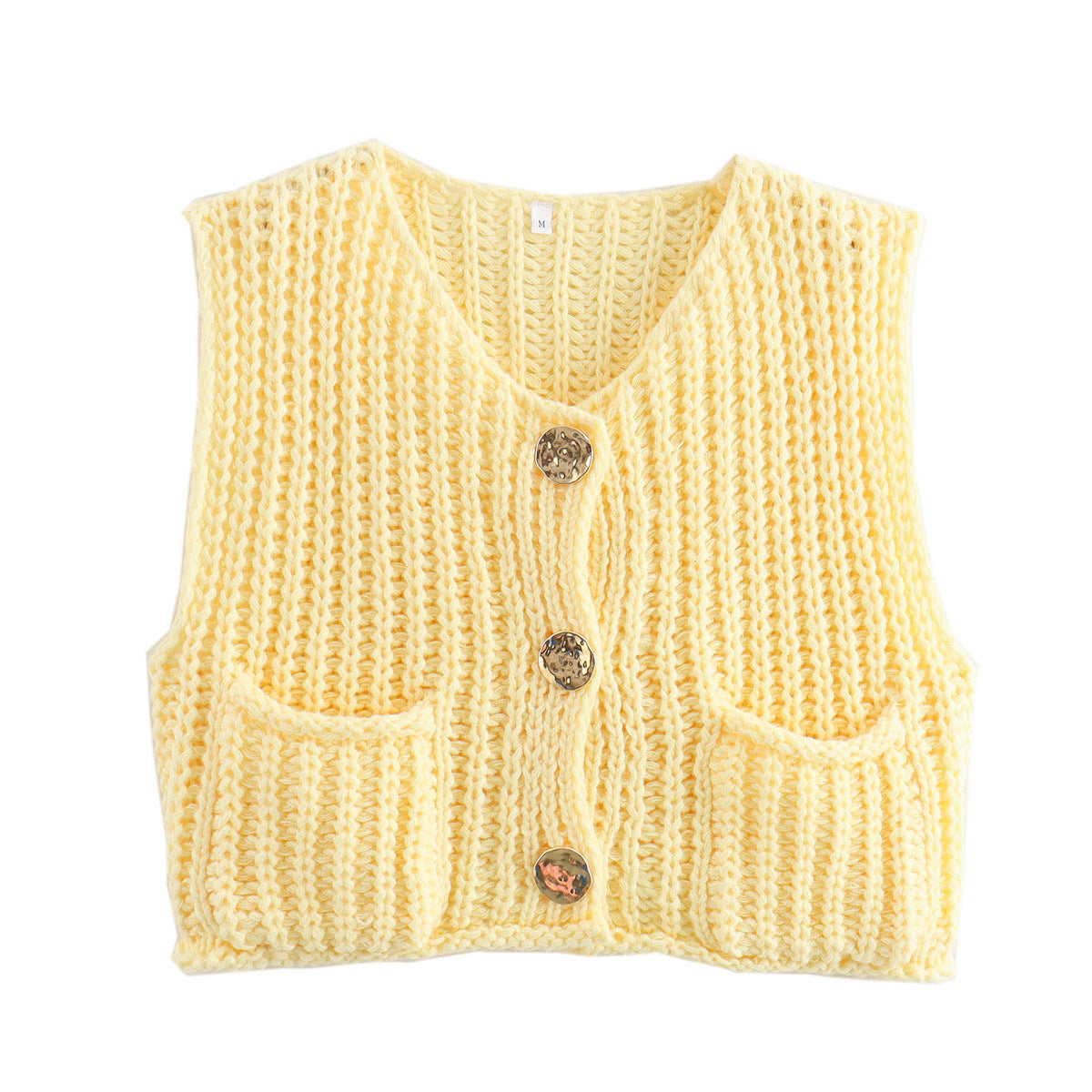 Elena | Sleeveless Knit Cardigan Featuring Pockets